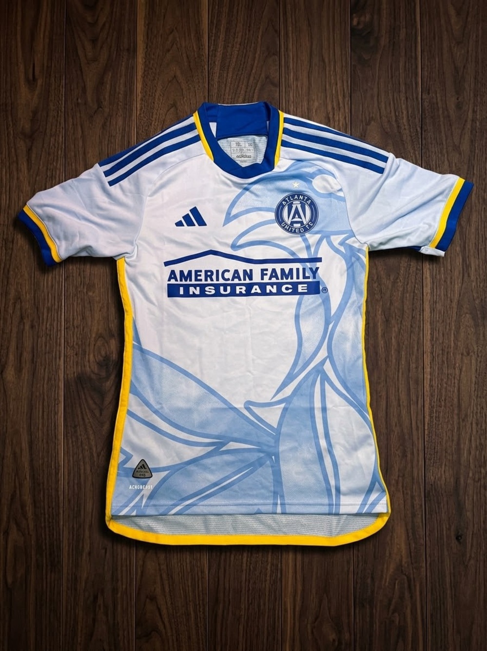 adidas Atlanta United White, Light Blue & Yellow Short-Sleeve Soccer Jersey